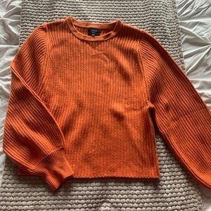Never worn Sz S orange sweater with balloon sleeves